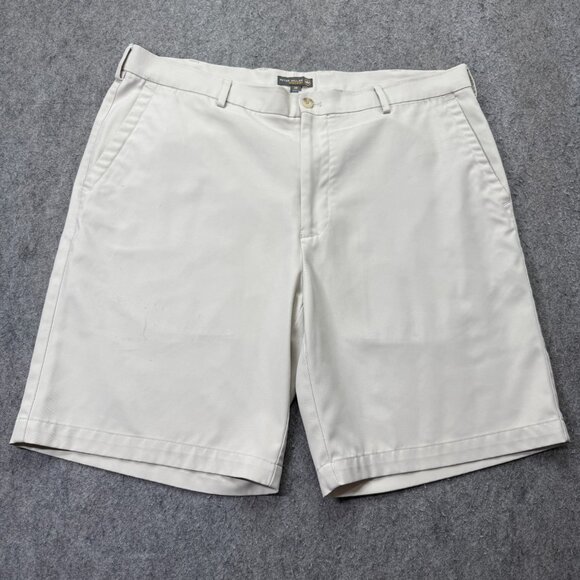 Peter Millar Salem Performance Golf Shorts Men 38 Beige 9" Crown Sport b098 - Picture 1 of 16